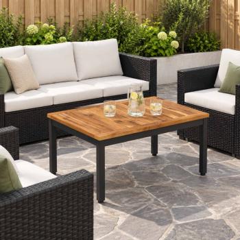ARDEBO.de - Couchtisch Natürlich und Schwarz 49 x 68,5 x 36 cm