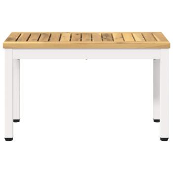 Couchtisch Weiß 60,5 x 30 x 36 cm Massivholz Akazie