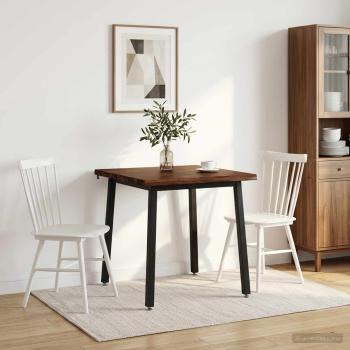 ARDEBO.de - 80 x 80 x 75 cm Massivholz Akazie Dunkelbraun und Schwarz