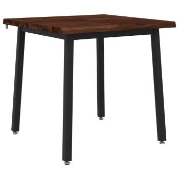 80 x 80 x 75 cm Massivholz Akazie Dunkelbraun und Schwarz