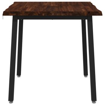 80 x 80 x 75 cm Massivholz Akazie Dunkelbraun und Schwarz