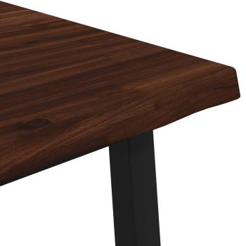 80 x 80 x 75 cm Massivholz Akazie Dunkelbraun und Schwarz