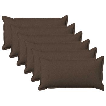 ARDEBO.de - Kissen 6 stk. HOUTEN Taupe 40 x 80 cm Kunstleinen