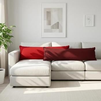 ARDEBO.de - Wurfkissen 2 stk. HOUTEN Rot 40 x 145 cm Kunstleinen