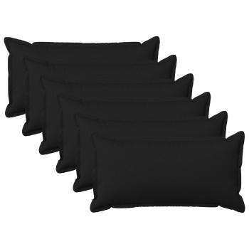 ARDEBO.de - Kissen 6 stk. HOUTEN Schwarz 40 x 70 cm Kunstleinen
