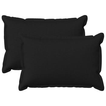 ARDEBO.de - Kissen mit Kissen HOUTEN 2 Stk. Schwarz Kunstleinen