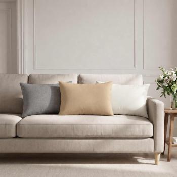 ARDEBO.de - Wurfkissen 2 stk. HEERLEN Creme 30 x 50 cm Stoff