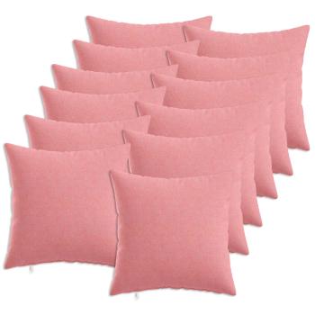 ARDEBO.de - Wurfkissen 12 stk. HEERLEN Rosa 40 x 40 cm Stoff