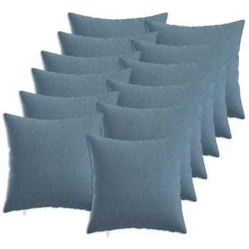 ARDEBO.de - Wurfkissen 12 stk. HEERLEN Jeans blau 40 x 40 cm Stoff
