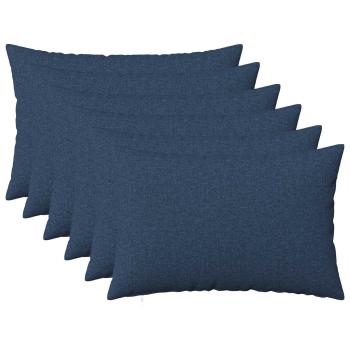 ARDEBO.de - Wurfkissen 6 stk. HEERLEN Blau 30 x 50 cm Stoff