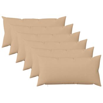 ARDEBO.de - Wurfkissen 6 stk. HEERLEN Creme 40 x 70 cm Stoff