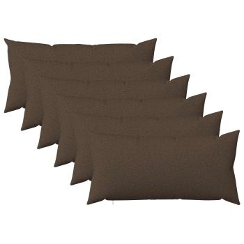 ARDEBO.de - Wurfkissen 6 stk. HEERLEN Taupe 40 x 80 cm Stoff