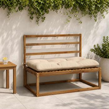 ARDEBO.de - Bankkissen VIANEN 2 stk. 100 % Polyester Creme 100 x 60 x 12 cm