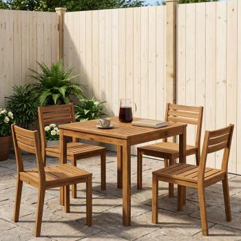 ARDEBO.de - Gartentisch LAREN Natur 70 x 68,5 x 75 cm Massivholz Akazie