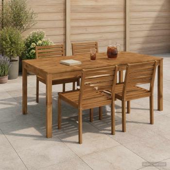 ARDEBO.de - Gartentisch Natur 180 x 88,5 x 75 cm Massivholz Akazie