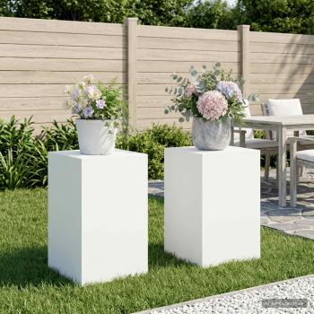 ARDEBO.de - Pflanzenständer 2 pcs Weiß 40 x 40 x 60 cm Stahl