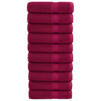 Premium Handtücher SOLUND 10 Stk. Bordeaux 50x100 cm 600 g/m²