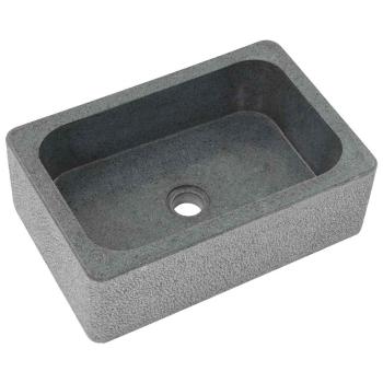 Waschbecken 45x30x15 cm Flussstein Schwarz