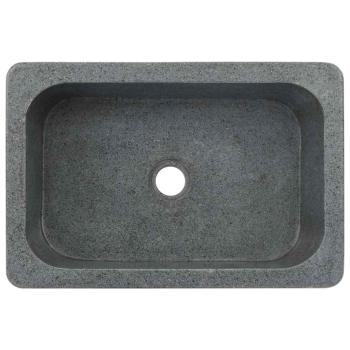 Waschbecken 45x30x15 cm Flussstein Schwarz