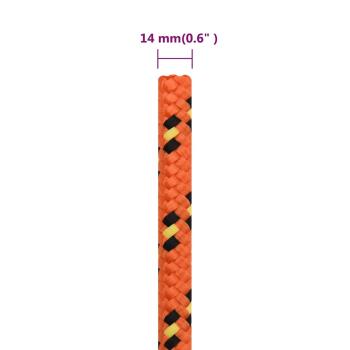 Bootsseil Orange 14 mm 25 m Polypropylen