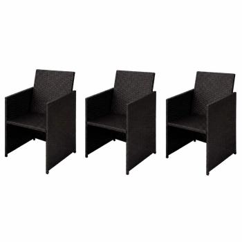ARDEBO.de - Gartenstühle 3 stk. Braun Poly Rattan