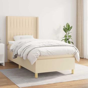 ARDEBO.de - Boxspringbett mit Matratze Creme 80x200 cm Stoff