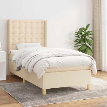 ARDEBO.de - Boxspringbett mit Matratze Creme 80x200 cm Stoff
