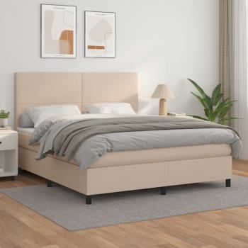ARDEBO.de - Boxspringbett Matratze Cappuccino-Braun 160x200 cm Kunstleder