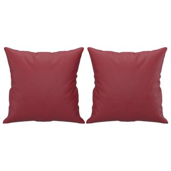 2-Sitzer-Sofa mit Zierkissen Weinrot 140 cm Kunstleder
