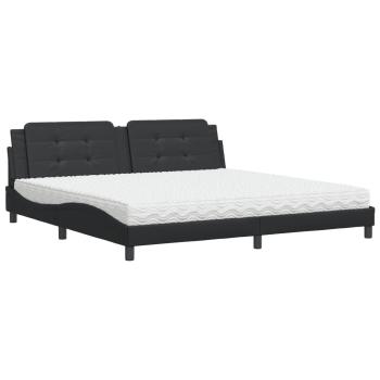 Bett mit Matratze Zadar Schwarz 200x200 cm Kunstleder