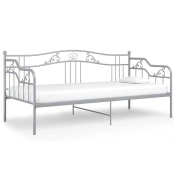 Schlafsofa Bettgestell Grau Metall 90x200 cm