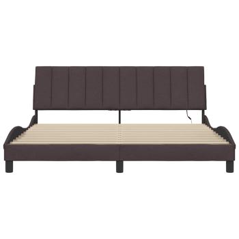 Bettgestell ohne Matratze "Hanko" Dunkelbraun 180x200 cm Stoff