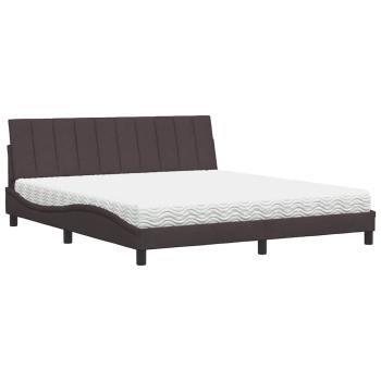 Bett mit Matratze "Hanko" Dunkelbraun 180x200 cm Stoff