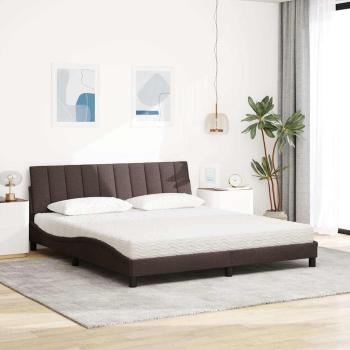 Bett mit Matratze "Hanko" Dunkelbraun 180x200 cm Stoff