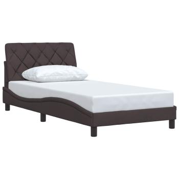 Bettgestell ohne Matratze Dunkelbraun 100x200 cm Stoff