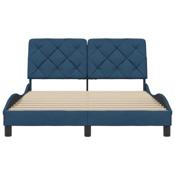 Bettgestell ohne Matratze Blau 120x200 cm Stoff