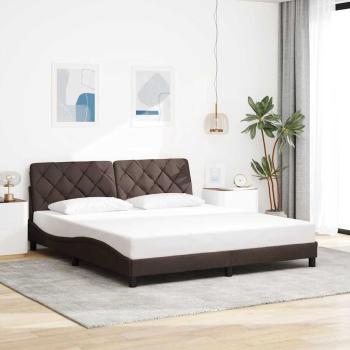 ARDEBO.de - Bettgestell ohne Matratze Dunkelbraun 180x200 cm Stoff