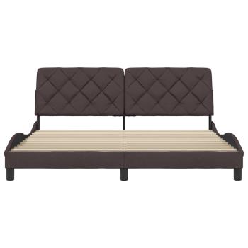 Bettgestell ohne Matratze Dunkelbraun 180x200 cm Stoff