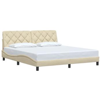 Bettgestell ohne Matratze Creme 180x200 cm Stoff