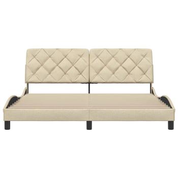 Bettgestell ohne Matratze Creme 180x200 cm Stoff