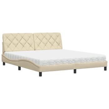 Bett mit Matratze Creme 180x200 cm Stoff