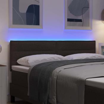 LED Kopfteil mit LED-Lichtleisten Dunkelbraun 160 cm Stoff