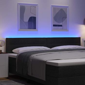 LED Kopfteil mit LED-Lichtleisten Schwarz 200 cm Stoff