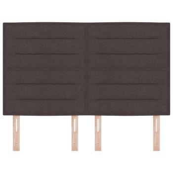 LED Kopfteil Dunkelbraun Stoff