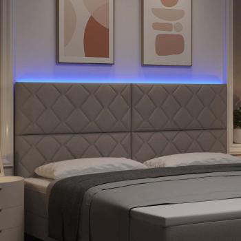 LED Kopfteil Taupe Stoff