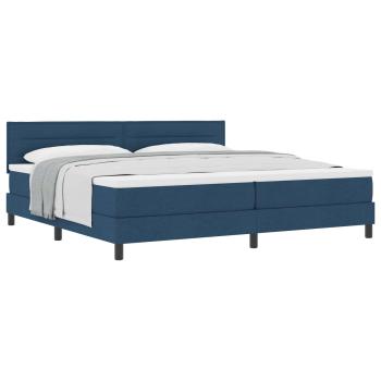 Boxspringbett mit Kopfteil Blau 200 x 200 cm Stoff