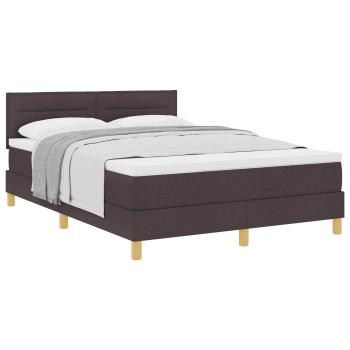 Boxspringbett mit Kissen Dunkelbraun 140 x 190 cm Stoff