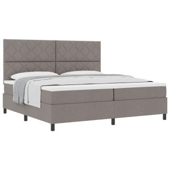 Boxspringbett mit Kopfteil Taupe 200 x 200 cm Stoff