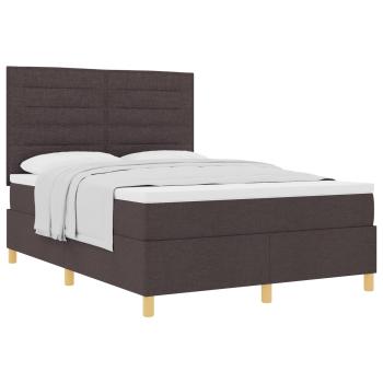 Boxspringbett mit Matratze Dunkelbraun 140 x 190 cm Stoff