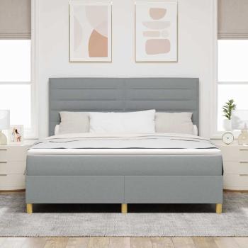 Boxspringbett mit Matratze Hellgrau 180 x 200 cm Stoff